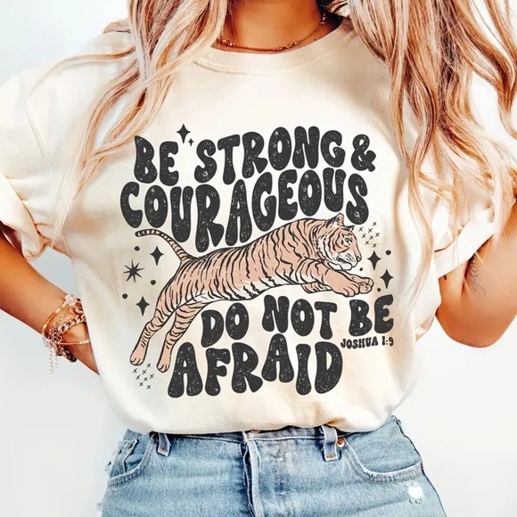 Beige Graphic T-Shirt with Motivational Print - Picture 2 of 4